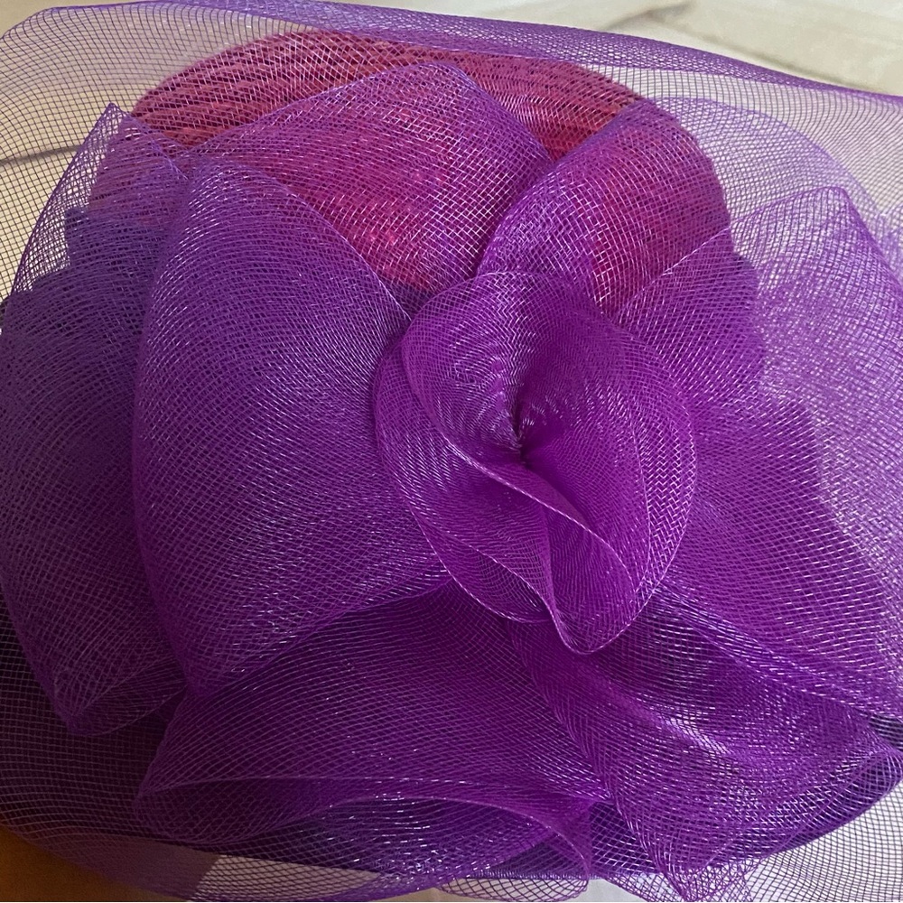 Women derby/church straw satin bow  hat - Picture 4 of 12